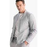 DeFacto Slim Fit Dar Kesim Dik Yaka Astarlı Fermuarlı Cepli Mevsimlik Baharlık Mont D7534AX25AU - Gri-GR221 - 2XL