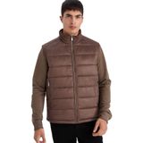 DeFacto Slim Fit Dar Kesim Dik Yaka Astarlı Süet Yelek, M, Slim Fit Dik Yaka Astarlı Süet Yelek, Kahve-BN534, Erkek
