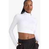 DeFacto Slim Fit Dar Kesim Fermuarlı Dik Yaka İçi Yumuşak Tüylü Esnek Kumaş Uzun Kollu Tişört W0343AZ25AU - Beyaz-WT34 - XS