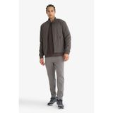 DeFacto Slim Fit Dar Kesim Fermuarlı Standart Paça Jogger Eşofman Altı, L, S3309AZ25AU, Gri-GR311, Erkek