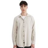 DeFacto Slim Fit Dar Kesim Pamuklu Basic Düz Uzun Kollu Gömlek, S, A4644AX24AU, Bej-BG721, Erkek
