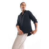 DeFacto Slim Fit Dar Kesim Polo Yaka Esnek Kumaş Basic Düz Uzun Kollu Gömlek, L, TYC0EB258068196F7034B5606, Siyah, Erkek