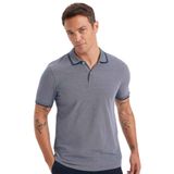 DeFacto Slim Fit Dar Kesim Polo Yaka Kısa Kollu Pamuklu Tişört, L, D0033AXNS, Lacivert-NV241, Erkek