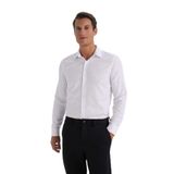 DeFacto Slim Fit Dar Kesim Polo Yaka Kolay Ütülenen Oxford Basic Düz Uzun Kollu Gömlek, S, R4340AZ25SP, Beyaz-WT36, Erkek