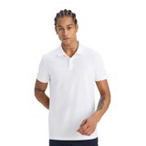 DeFacto Slim Fit Dar Kesim Polo Yaka Sporcu Kısa Kollu Pike Tişört, XL, D9779AX25SP, Beyaz-WT34, Erkek