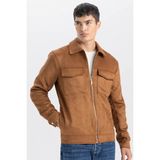 DeFacto Slim Fit Dar Kesim Süet Mont Ceket Gömlek Yaka Cepli Astarlı Y5362AZ24AU