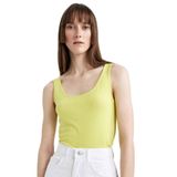DeFacto Slim Fit Dar Kesim U Yaka Basic Düz Atlet Yeşil, XS, TYCN5K9Q3N168678329128831, Yeşil-GN324, Kadın