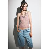 DeFacto Slim Fit Dar Kesim V Yaka Dantel Askılı Atlet F6005AX25HS - Pembe-BR86