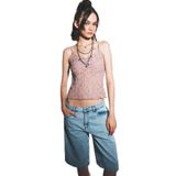 DeFacto Slim Fit Dar Kesim V Yaka Dantel Askılı Atlet, S, F6005AX25HS, Pembe-BR86, Kadın