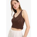 DeFacto Slim Fit Dar Kesim V Yaka Kroşe Askılı Bluz F4146AX25SM