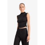 Defacto Slim Fit Dar Kesim Yarım Balıkçı Yaka Kolsuz Bluz F6908ax25aubk81 Siyah
