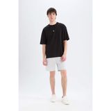 DeFacto Slim Fit Dar Paça Şort, XS, W7965AZ25SM, Gri, Erkek