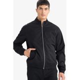 Defacto Slim Fit Dik Yaka Astarlı Fermuarlı Mont, 3XL, Slim Fit Dik Yaka Astarlı Fermuarlı Mont, Siyah, Erkek