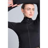 Defacto Slim Fit Dik Yaka İçi Yumuşak Tüylü Hırka, M, F2008AX26SP, Siyah, Kadın