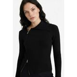 DeFacto Slim Fit Fermuarlı Hırka, XL, G9075AX25WN, Siyah-BK81, Kadın