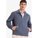 DeFacto Slim Fit Fermuarlı Mont, M, Slim Fit Fermuarlı Mont, İndigo-IN269, Erkek