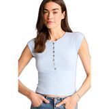 DeFacto Slim Fit Fitilli Kaşkorse Tişört Mavi, XL, H1591AX26SM, Mavi-BE409, Kadın