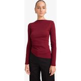 DeFacto Slim Fit Kayık Yaka Ribana Uzun Kollu Tişört G1581AX25AU - Bordo-BR115 - XL