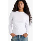 DeFacto Slim Fit Kayık Yaka Uzun Kollu Tişört F9029AX25AU - Beyaz-WT83 - 2XL