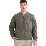 DeFacto Slim Fit Kolej Yaka Bomber Su Geçirmez Mont, 3XL, Slim Fit Kolej Yaka Bomber, Haki-KH522, Erkek