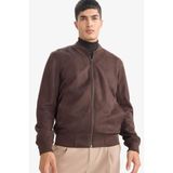 Defacto Slim Fit Kolej Yaka Bomber Süet Mont, S, Kolej Yaka Bomber Süet Mont, Kahverengi, Erkek, Kahve