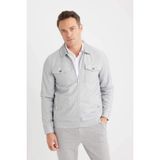 DeFacto Slim Fit Mevsimlik Mont Gri, L, D7533AX25SP, Gri-GR221, Erkek