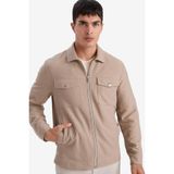 Defacto Slim Fit Polo Yaka Astarlı Fermuarlı Mont, 2XL, Slim Fit Polo Yaka Astarlı Fermuarlı Mont, Bej-BG716, Erkek, XXL