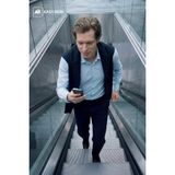 DeFacto Slim Fit Polo Yaka Basic Düz Uzun Kollu Gömlek, L, F9884AX26SP, Mavi-BE177, Erkek