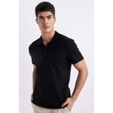 DeFacto Slim Fit Polo Yaka Kısa Kollu Pamuklu Modal Karışımlı Basic Siyah Tişört, 2XL, TYCCFNJUTN170924801365793, Siyah-BK81, Erkek