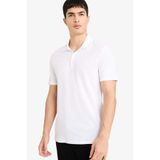 DeFacto Slim Fit Polo Yaka Kısa Kollu Tişört, M, M6609AZ26SP, Beyaz, Erkek