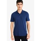DeFacto Slim Fit Polo Yaka Kısa Kollu Tişört, XL, M6609AZ26SP, İndigo, Erkek