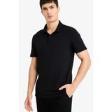 DeFacto Slim Fit Polo Yaka Kısa Kollu Tişört, XL, M6609AZ26SP, Siyah, Erkek