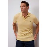 DeFacto Slim Fit Polo Yaka Nakışlı Kısa Kollu Tişört, S, D7665AX25SP, Sarı-YL488, Erkek