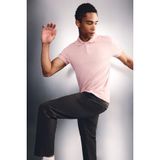 DeFacto Slim Fit Polo Yaka Sporcu Pike Kısa Kollu Polo Tişört, M, D9779AX26SP, Pembe, Erkek