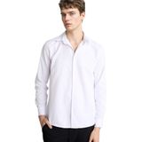 DeFacto Slim Fit Polo Yaka Uzun Kollu Gömlek, S, G6496AX26SP, Beyaz-WT34, Erkek