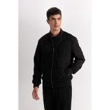 DeFacto Slim Fit Süet Kolej Yaka Fermuarlı Çift Cepli Mevsimlik Bomber Mont Ceket A3866AX25SP