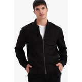 DeFacto Slim Fit Süet Kolej Yaka Fermuarlı Çift Cepli Mevsimlik Bomber Mont Ceket A3866AX26SP - 5-Siyah