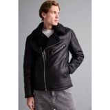 DeFacto Slim Fit Suni Kürk Astarlı Fermuarlı Cepli Süet Deri Kışlık Ceket Mont C5636AX24WN
