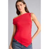 DeFacto Slim Fit Tek Omuzlu Ribana Bluz F2453AX26SM - Kırmızı-RD286 - 2XL