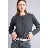 DeFacto Slim Fit Triko Hırka, L, G9990AX26SP, Antrasit, Kadın