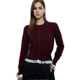 DeFacto Slim Fit Triko Hırka, L, G9990AX26SP, Bordo, Kadın