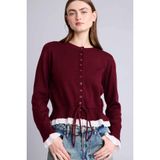 DeFacto Slim Fit Triko Hırka, S, G9990AX26SP, Bordo, Kadın