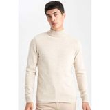 Defacto Slim Fit Triko Kazak, Xs, R1127AZ24SP, Bej, Erkek