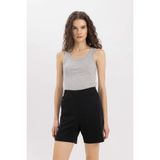 DeFacto Slim Fit U Yaka Basic Ribana Atlet Gri, M, C9826AXNS, Gri-GR210, Kadın