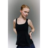 DeFacto Slim Fit U Yaka Bürümcük Atlet, M, H3876AX26SM, Siyah, Kadın