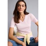 DeFacto Slim Fit V Yaka Basic Düz Ribana Kısa Kollu Tişört, M, I1080AZ26SP, Pembe-PN633, Kadın
