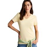 DeFacto Slim Fit V Yaka Basic Düz Ribana Kısa Kollu Tişört Sarı, 2XL, I1080AZ26SP, Sarı-YL149, Kadın