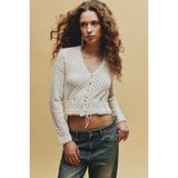 DeFacto Slim Fit V Yaka Hırka Ekru, L, G9740AX26SP, Ekru-ER105, Kadın