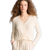 DeFacto Slim Fit V Yaka Hırka Ekru, S, G9740AX26SP, Ekru-ER105, Kadın