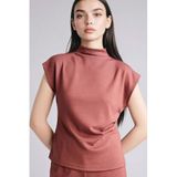 DeFacto Slim Fit Yarım Balıkçı Yaka Bordo Tişört, L, F7760AX26SP, Bordo-BR303, Kadın